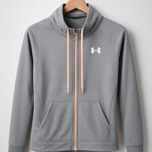 Under Armour Funnel Neck Lightweight Performance Jacket Gray Loose Womens Small